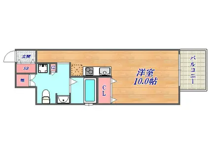 レジディア神戸磯上(ワンルーム/5階)の間取り写真