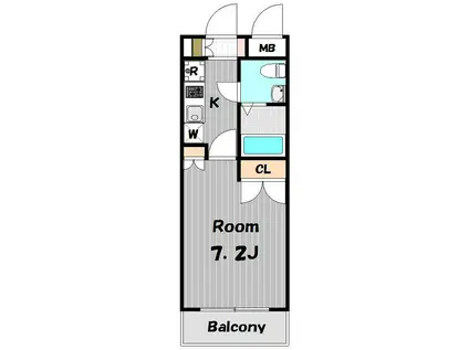 ヴェルステージ・武蔵小杉(1K/2階)の間取り写真