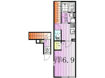 MIJAS KAMEARI-ESTE(1K/2階)の間取り写真