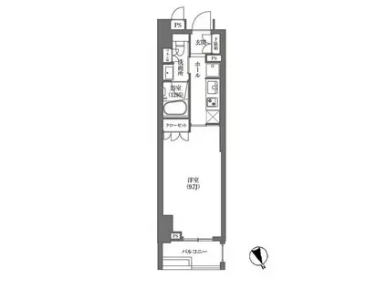 HAMACHO APARTMENTS(1K/9階)の間取り写真