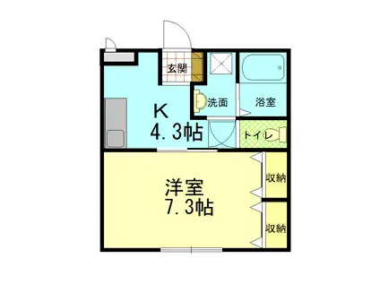 りんどう III(1K/3階)の間取り写真