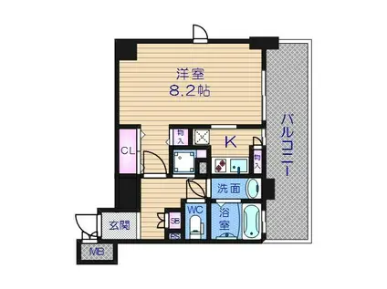 エイペックス四天王寺I(1K/3階)の間取り写真