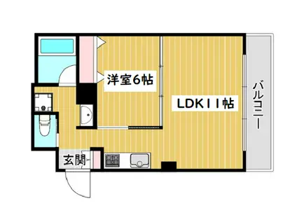 HERMITAGE NANBA ウエスト (1LDK/3階)の間取り写真