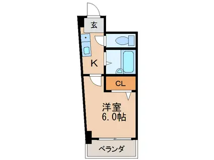 原ビル(1K/2階)の間取り写真