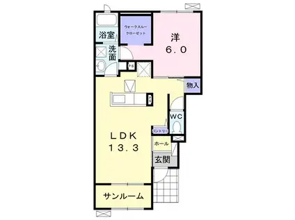 ダーウィンII(1LDK/1階)の間取り写真