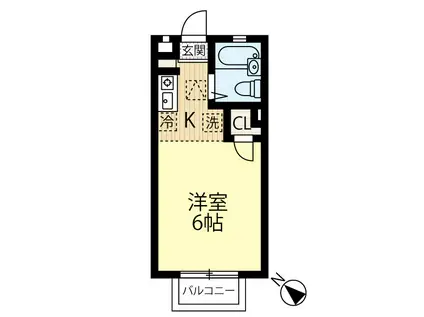 レジェンド(1K/2階)の間取り写真