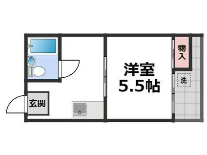 緑橋クラブハウス(1K/1階)の間取り写真