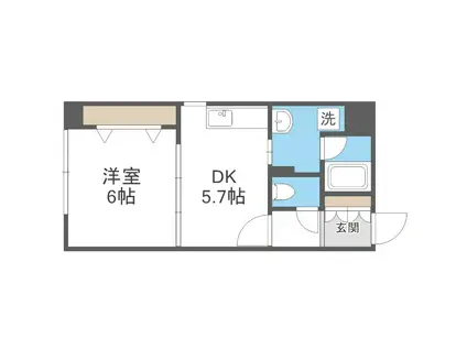 プライムアーバン大通公園II(1DK/3階)の間取り写真