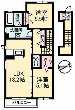 スターフィールドII(2LDK/2階)の間取り写真