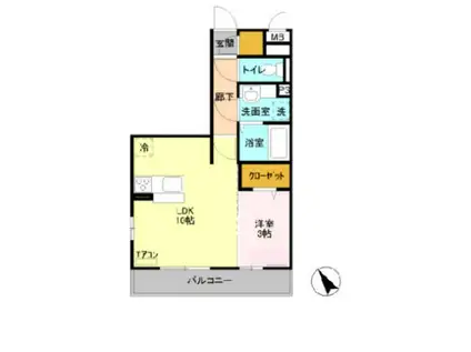 ラ・フォンテ(1LDK/2階)の間取り写真