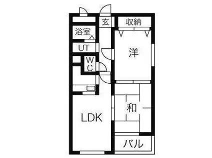 ΑNEXT平和通(2LDK/4階)の間取り写真
