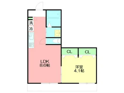 プリマヴェーラ湘南(1LDK/2階)の間取り写真