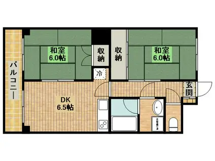 セシーズイシイ5(2DK/7階)の間取り写真