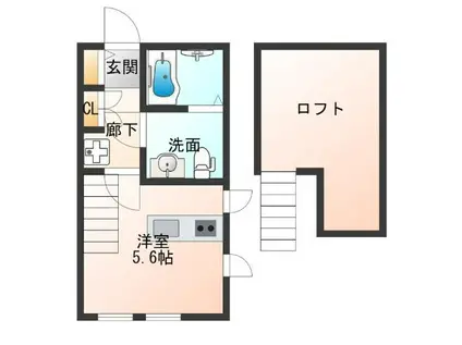 セレナ松虫(ワンルーム/1階)の間取り写真