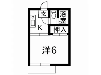 第1コーポおがた(1K/2階)の間取り写真