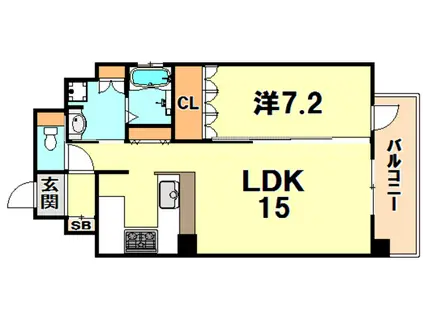 リーガル神戸三宮山手(1LDK/11階)の間取り写真