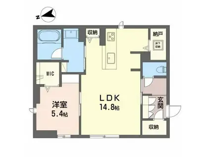 モンレーヴ本町(1LDK/1階)の間取り写真