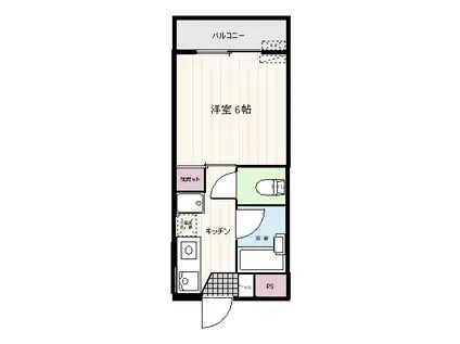 第12増尾ビル B棟 (1K/4階)の間取り写真