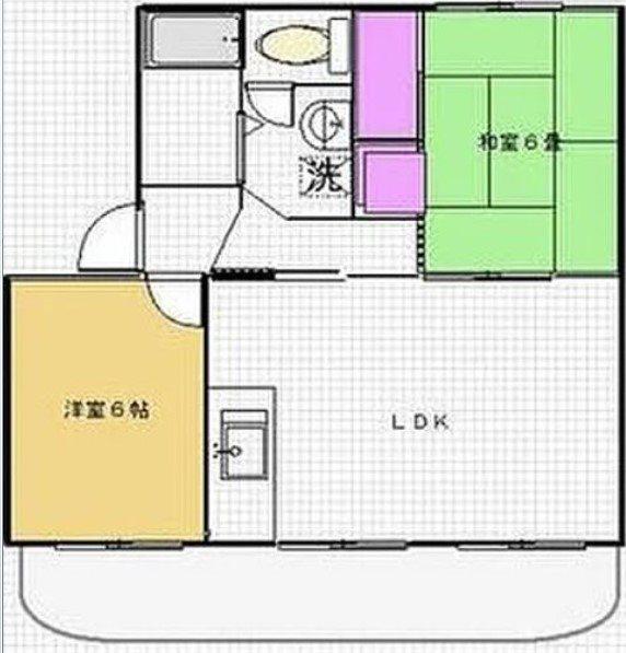 エステートI(2LDK/1階)の間取り写真