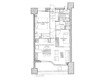 GRAND HIGHRISE(2LDK/6階)の間取り写真