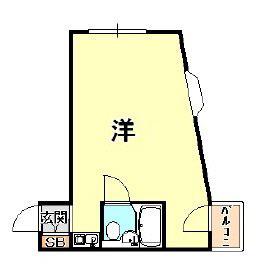 カサベラ神戸(ワンルーム/4階)の間取り写真