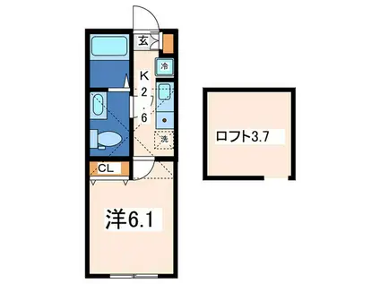 ヒルズ新横浜(1K/2階)の間取り写真