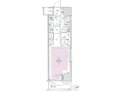 フェルクルールプレスト町屋駅前(1K/3階)の間取り写真