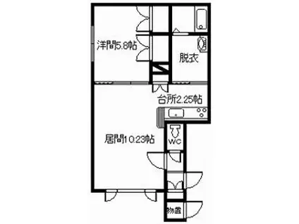 LIBERALII (1LDK/1階)の間取り写真