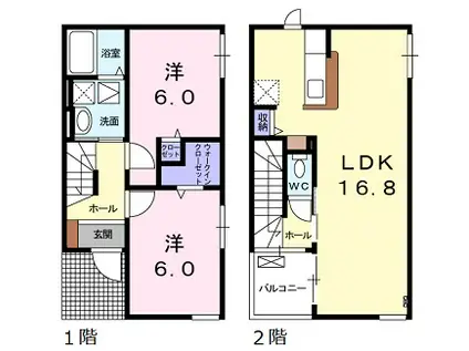 プルマージュ(2LDK/1階)の間取り写真