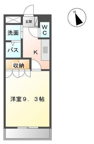 エール モーヴ ボヌール(1K/1階)の間取り写真