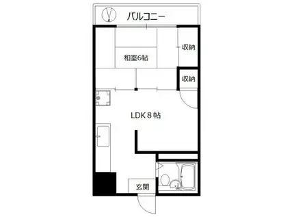 シャンブル四谷(1LDK/2階)の間取り写真