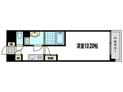 パラドールY(1K/5階)の間取り写真