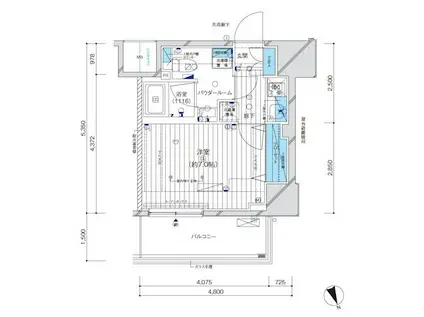 メインステージ目黒III(1K/3階)の間取り写真