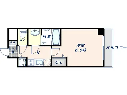 アドバンス大阪バレンシア(1K/14階)の間取り写真