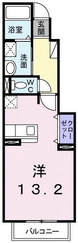 ハウスUOEI(ワンルーム/1階)の間取り写真