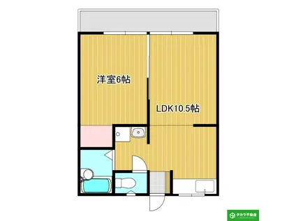 KARIN畑中I(1LDK/3階)の間取り写真