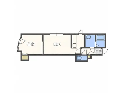 フォルトゥナ―ト(1LDK/2階)の間取り写真
