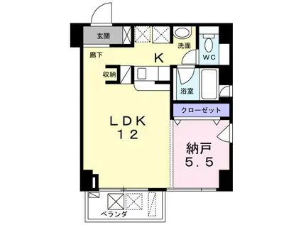 コリドール中央(1LDK/7階)の間取り写真