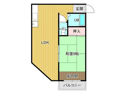 トチタテビル(1LDK/3階)の間取り写真