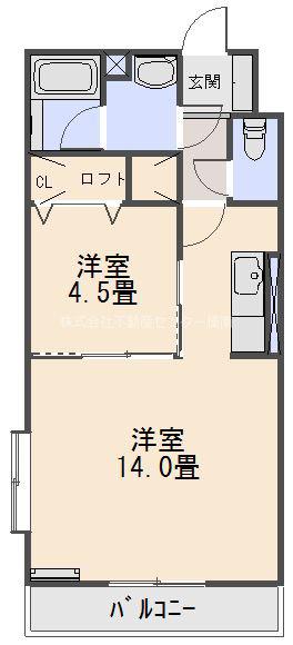 東亜II(1LDK/4階)の間取り写真