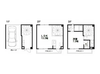 COTHAX西古松(1LDK/1階)の間取り写真