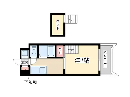 FIVE TWO(1K/8階)の間取り写真