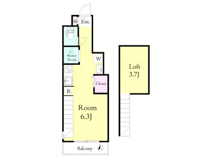 エルミタージュ・上鷺宮(ワンルーム/1階)の間取り写真