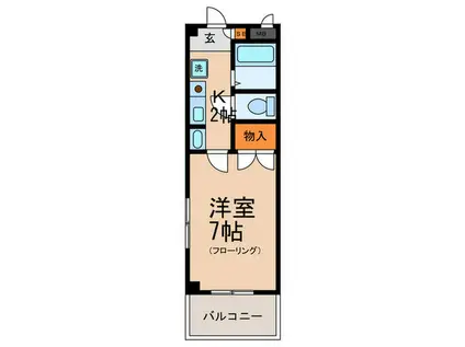 パレスコスモ(1K/4階)の間取り写真