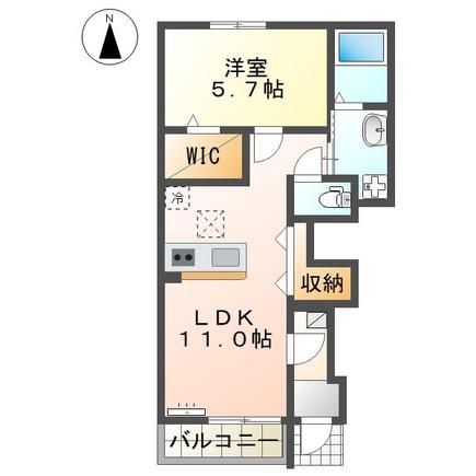CASA ESTE唐津A(1LDK/1階)の間取り写真
