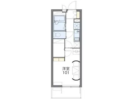 レオパレスKAZUIII(1K/1階)の間取り写真