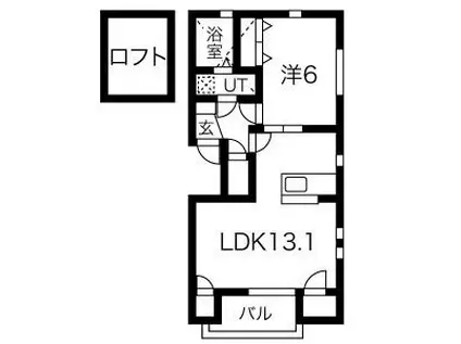 ルーテシアII(1LDK/2階)の間取り写真