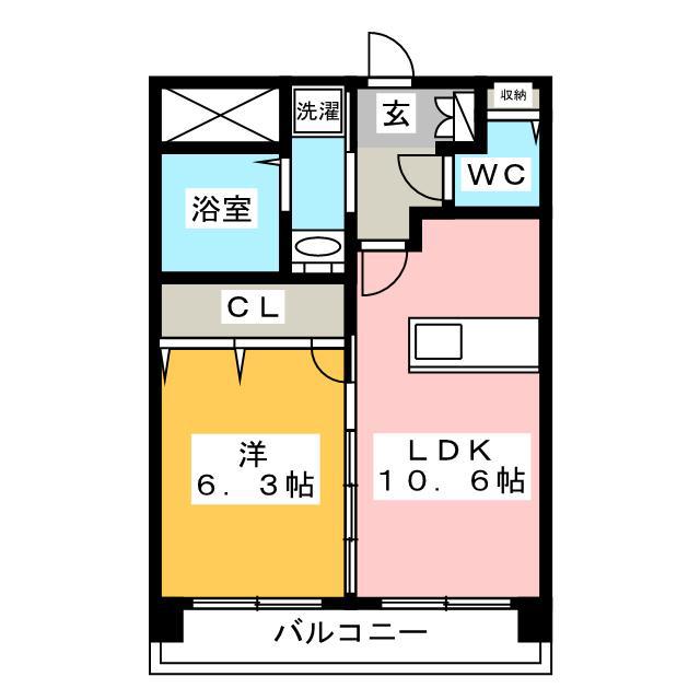 ル・プランタン博多(1LDK/3階)の間取り写真