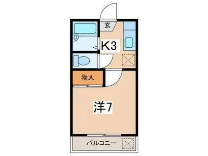 メゾン相模原(1K/2階)の間取り写真