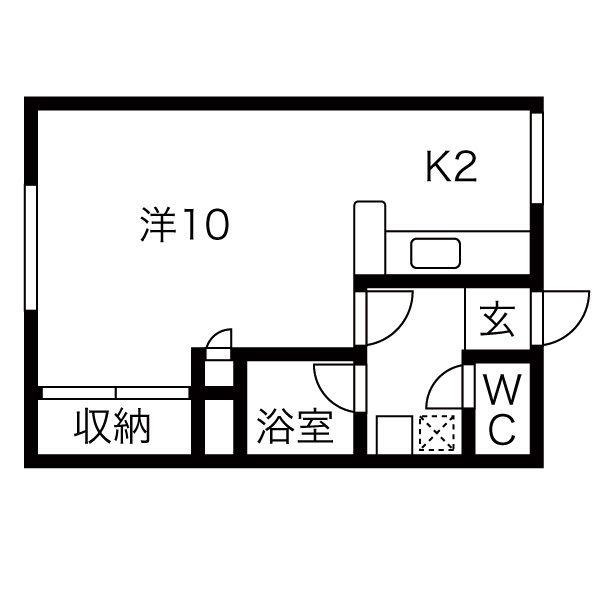 シルバニアコート緑(1K/3階)の間取り写真